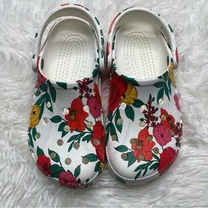 White Floral Crocs Women's Size 6